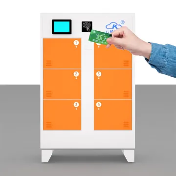 Orange 6-Slot Electric Vehicle Charging Cabinet