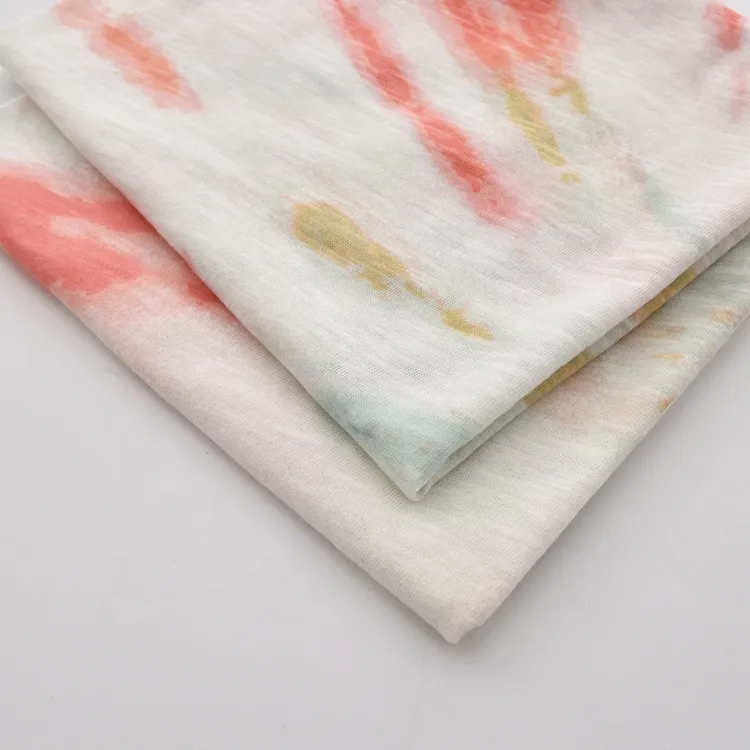 ผ้าฝ้าย 100% ถักพิมพ์ผ้าเจอร์ซีย์เดี่ยวสำหรับเสื้อผ้าผู้หญิง