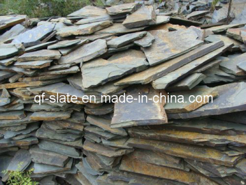 China Yellow/Rusty Slate Quartzite Irregular Shape Paving and Wall