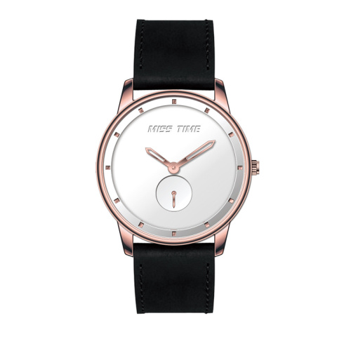 top brands steel genuine leather straps men quartz watch