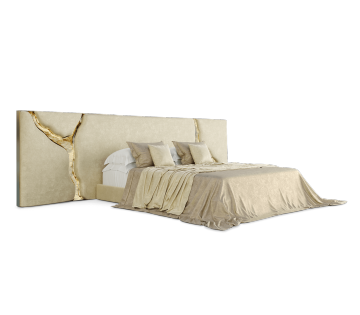 Farmale da letto in pelle king size di lusso - Villa hotel rivestito