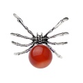 Carnelian 16MM Ball Antique Silver Spider Pendant (47x40mm) Keychain