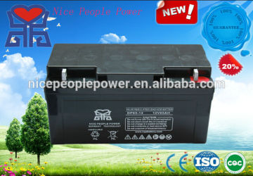lead acid battery AGM 12v65ah rechargeable maintenace free battery for UPS/solar power