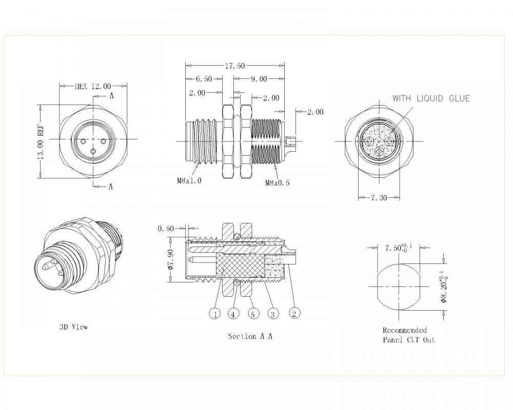 M8 Xp M 194 M8 2 8p Male Lock Back Unshielded Solder Type Jpg