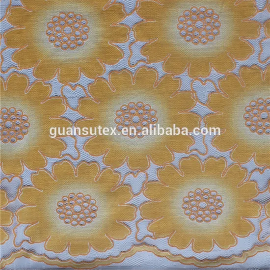 New 2016 High Quality Polyester Burn-out Lace Fabric Wholesale