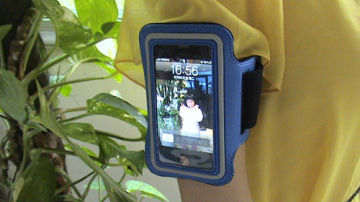 Bule Leather Waterproof Bag Iphone4 / 4g Anti-slip Running Sport Arm Band