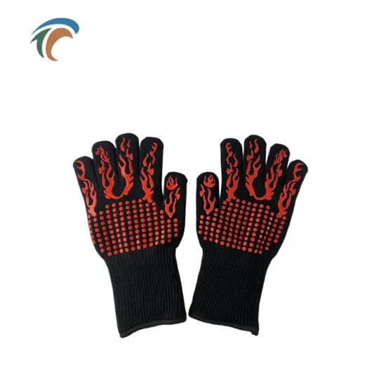 Anti-Scald 932 Fahrenheit degree Extreme Heat Resistant Bbq Gloves Silicone Oven Gloves