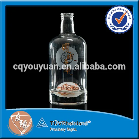 Round Design Blow Mould 500ML Bottle Wholesale Crystal Clear 500ML Liquor Bottle Prices
