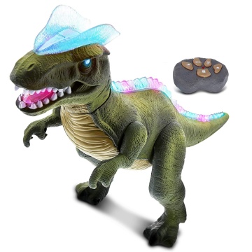 Realistic Dilophosaurus RC Dinosaur Toy with Sounds, Lights & Remote Control: Perfect Gift for Boys