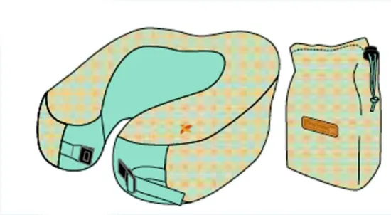 Printed U-shaped travel pillow