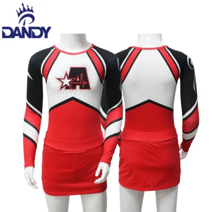 Custom sublimation cheer uniform red cheerleading uniform