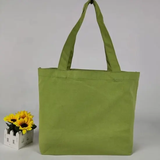 Green Handle Canvas Bag