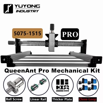 Sliver/Black QueenAnt PRO V2 16mm Big Ball Screw CNC Mechanical Kit with Upgraded Linear Rails: Precise CNC Router and Engraving Machine