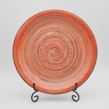 Socera de cerámica pintada a mano de naranja Setina de cerámica de cerámica