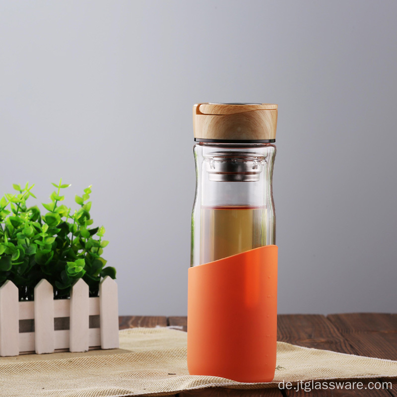 Heiße Verkaufs-Klarglas-Wasserflasche mit Kork