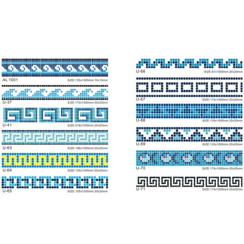 모자이크 수영장 물 라인 패턴 유리 타일입니다