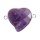 Amethyst 25mm Faceted Heart Connector for Jewelry Making Stone Links with Double Loops