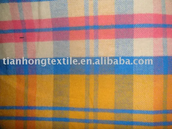 100% Cotton Yarn Dyed Flannel Dress Fabric Cloth