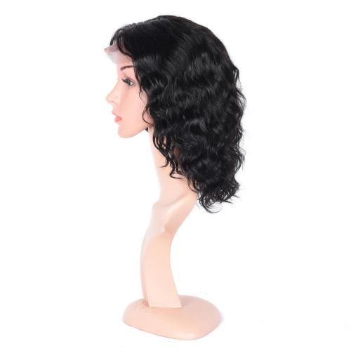 100% NATURAL VIRGIN REMY HUMAN HAIR WAVY LACE FRONT WIG