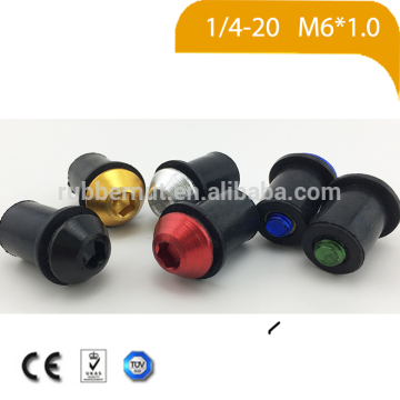 China manufacturer custom small aluminium colored screw rubber nut
