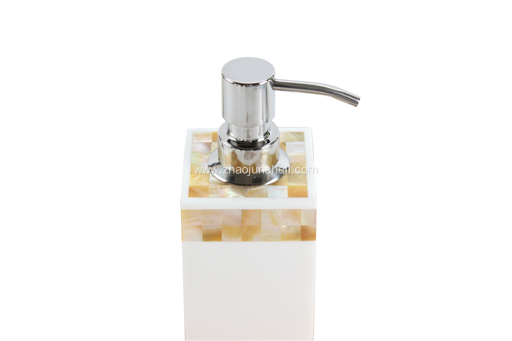 Golden Mother of Pearl Liquid Soap Dispenser for Bathroom