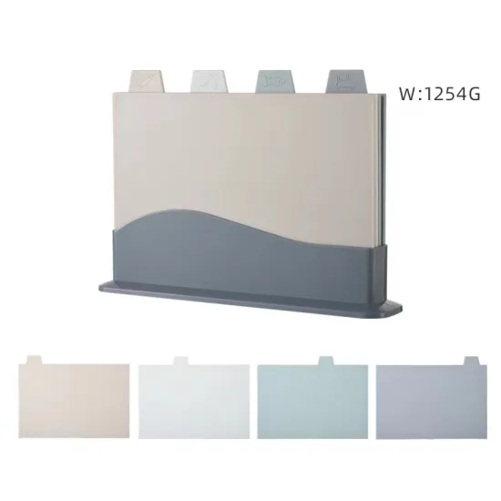 Set of 4 Dishwasher Safe Chopping Boards with Easy Classification Colors: Plastic Kitchen Cutting Boards with Trays