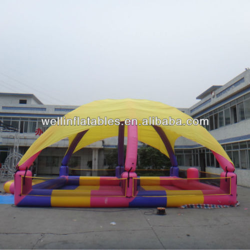 inflatable pool with tent