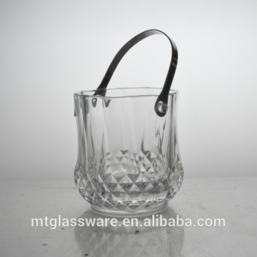 FDA Grade, Eco-friendly Glass material belvedere vodka bottle ice bucket with metal handle