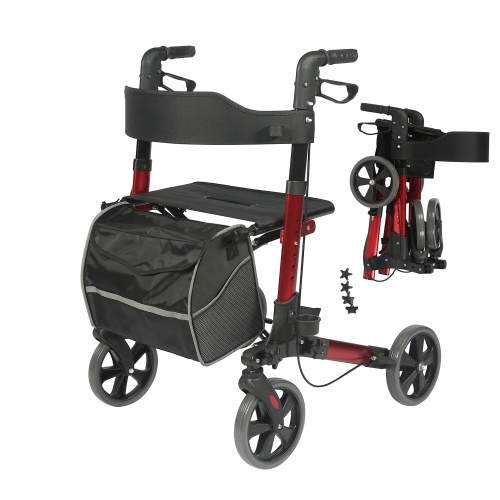 Rollator With Seat And Backrest Adjustable Medical Lightweight Rollator With Seat Manufactory