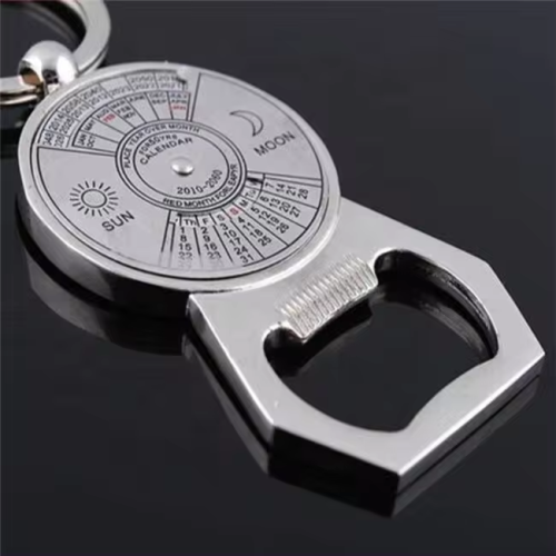 Metal Keychain Pembuka Botol Kalendar Perpetual Loket Keychain