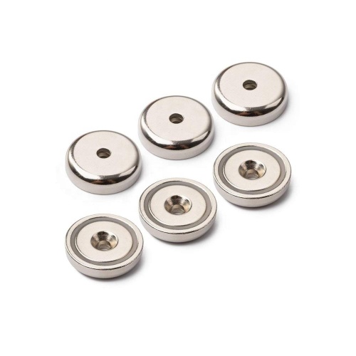 Neodymium Pot Magnet Round Base with Countersunk hole