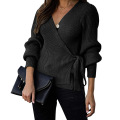 Womens Wrap V Neck Sleeve Sweaters