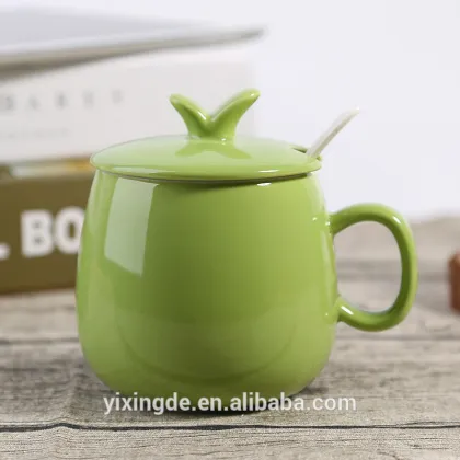 customized glaze ceramics coffee tea cup with spoon