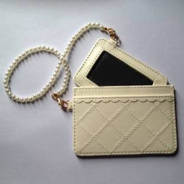 PU Card Holder with Long Neck Strap Band Lanyard