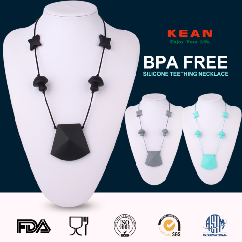 Food grade silicone teething beaded necklace