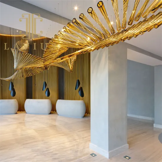 Popular Amber Acrylic Led Customizable Hallway Chandelier