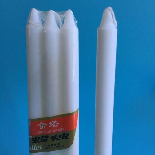 Burning White Pillar Candle Church Prayer Candle