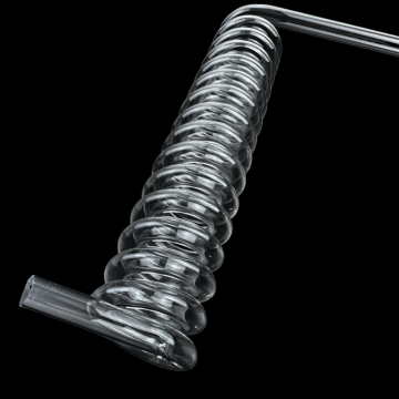 Custom Chemical Condenser Coil - Transparent Spiral Quartz Glass Tubes in Various Sizes