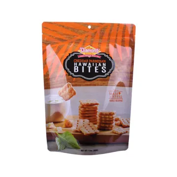 Plastic snack bag biscuit packaging with hang hole
