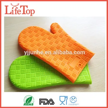 Custom Logo Long Silicone Rubber Oven Mitt Glove with Finger