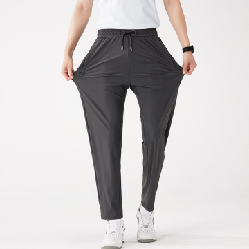 Wholesale Custom Logo Three-Pocket Mid-Waist Drawstring Embroidered Casual Pants for Men