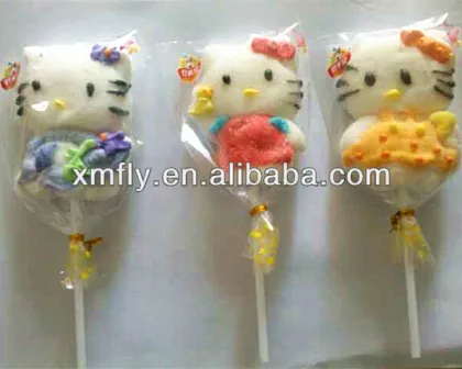 hellokitty shape fruit halal stick sweet candy marshmallow lollipop