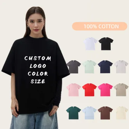 Wholesale Cotton Blank Custom T-Shirts for Men - Plus Size Drop Shoulder T-Shirts