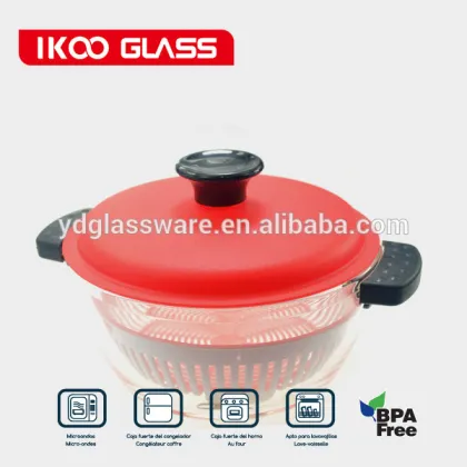 2015 glass cooking pot, pyrex glass pot, pyrex glass steamer pot