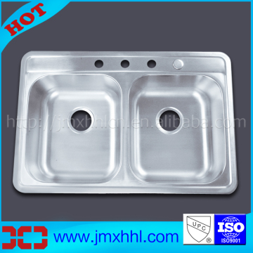 2015 Popular Model 50/50 North America Standard Topmounted Double Bowl Kitchen Sinks