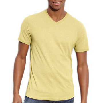 Men's V-neck T-shirts in Soft Design, Custom Sizes and Colors are Available, OEM Manufacturer