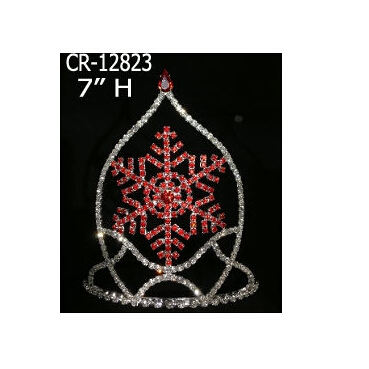 7" Big Rhinestone Snowflake Pageant Crowns