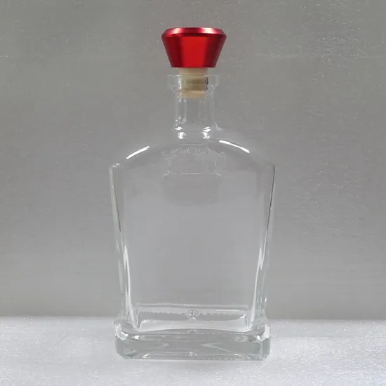 China flat squre white frosted pisco spirits alcoholic 750ml empty glass bottle