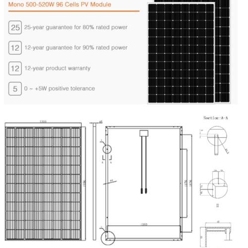 500W Monocrystalline Solar Panel