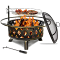 Round Metal Fire Pit for Outdoor Camping